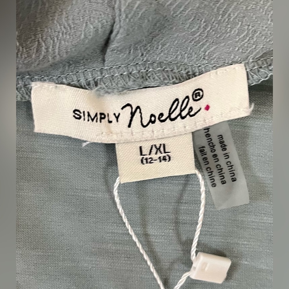 Simply Noelle Ruffled Open Cardigan in Caribbean Green Cove size L/XL - Picture 12 of 13